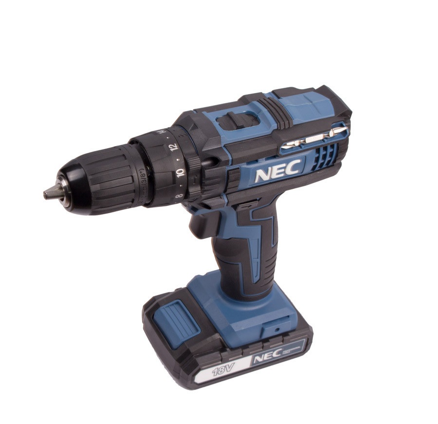 دریل شارژی 18ولت چکشی ان ای سی مدل 1618 - ان ای سی