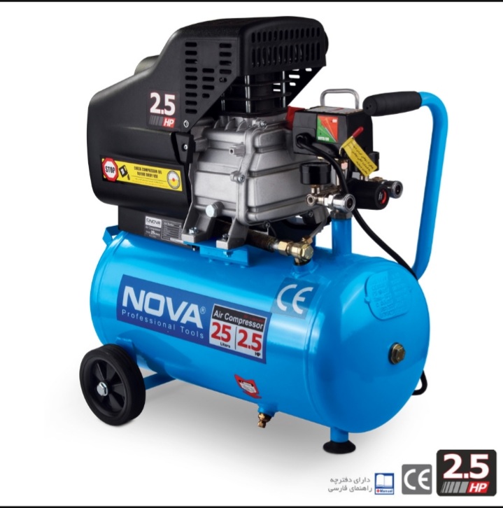 کمپرسور باد 25لیتری نووا مدل NTA-9025 - نووا 