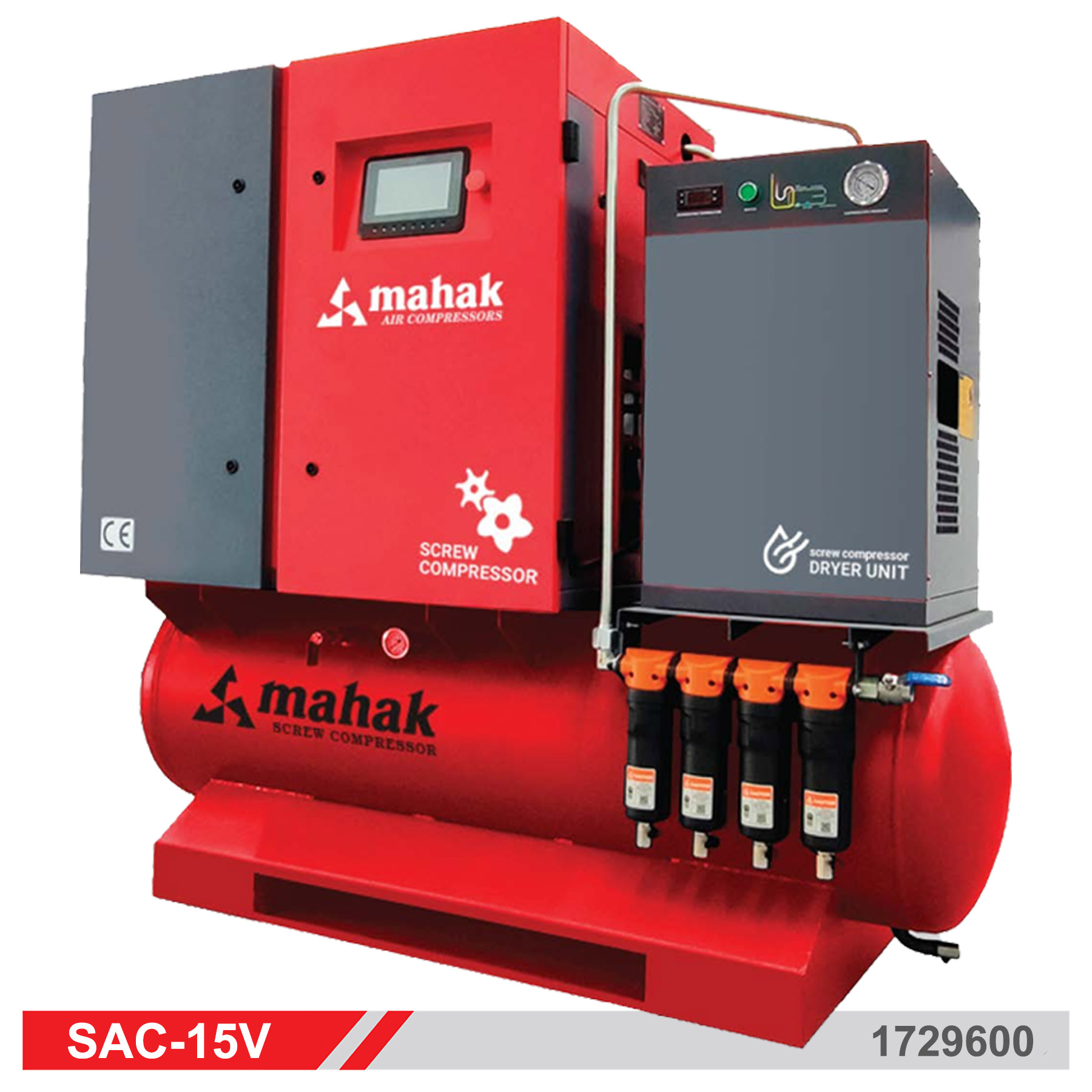 کمپرسور باد 1000لیتری اسکرو محک مدل SAC-15V - محک