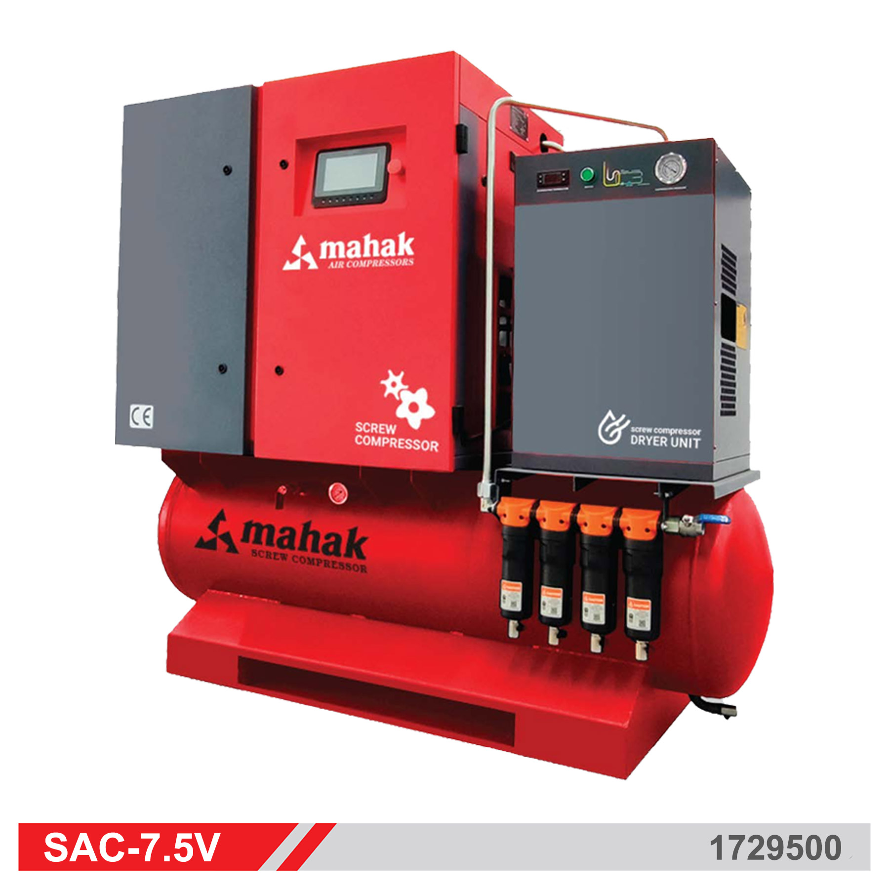 کمپرسور باد 500لیتری اسکرو محک مدل SAC-7.5V - محک